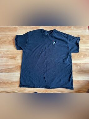 Men’s Riot Society Black T-shirt With Embroidered Skull And Rose XL